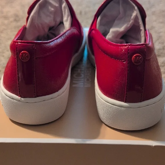 MICHAEL Michael Kors Bright Red Keaton Slip-On Shoes - Picture 3 of 6